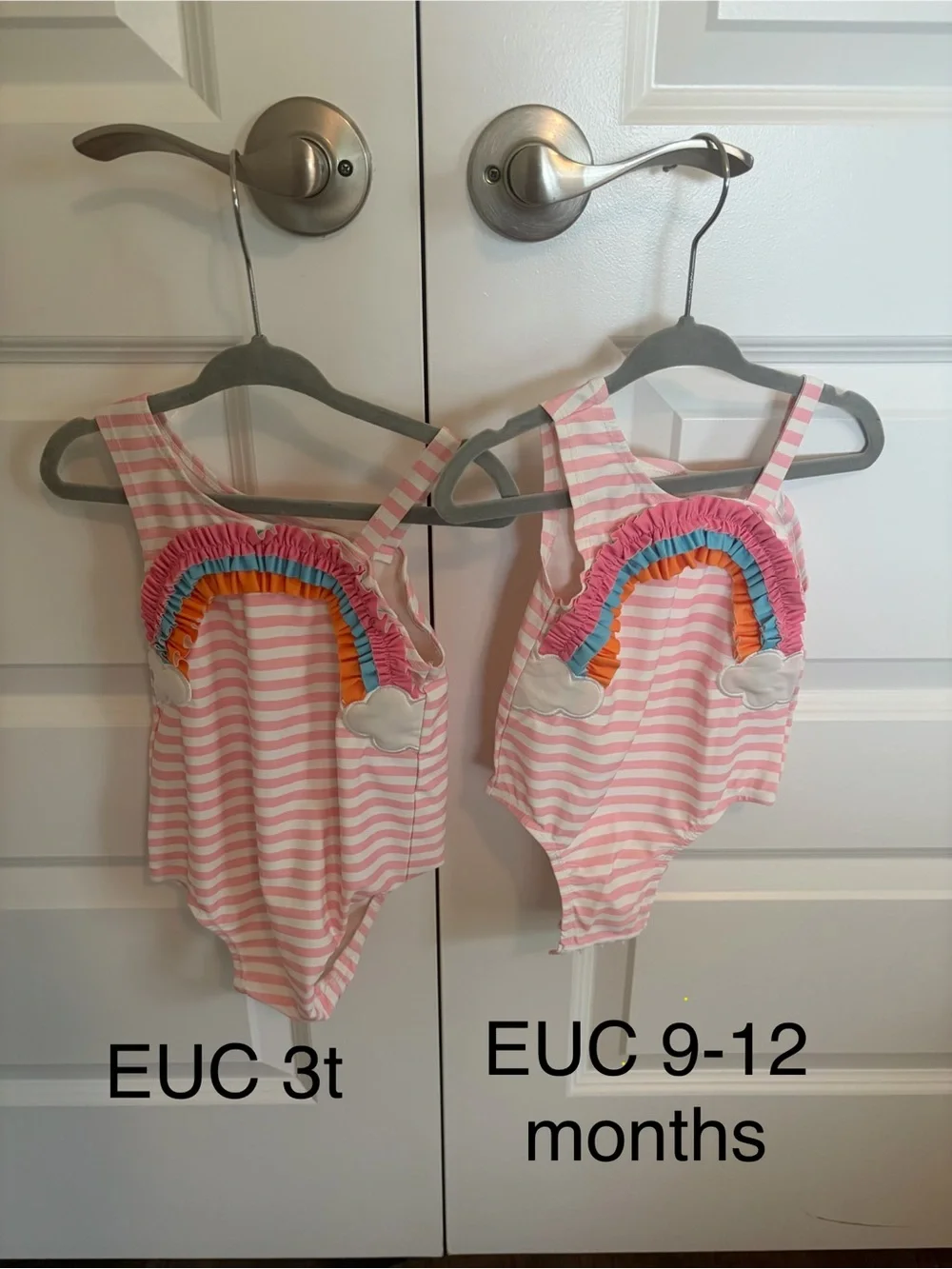 Girls' Pink Stripe Rainbow One-Piece Swimsuit - Brand: